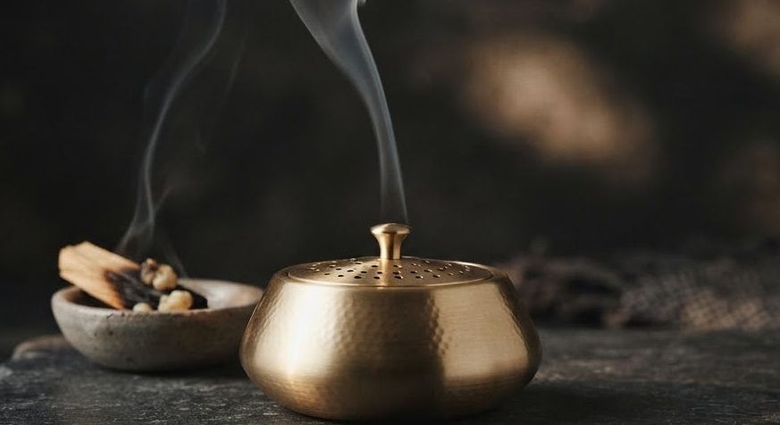 Brass Incense Burner — detail view