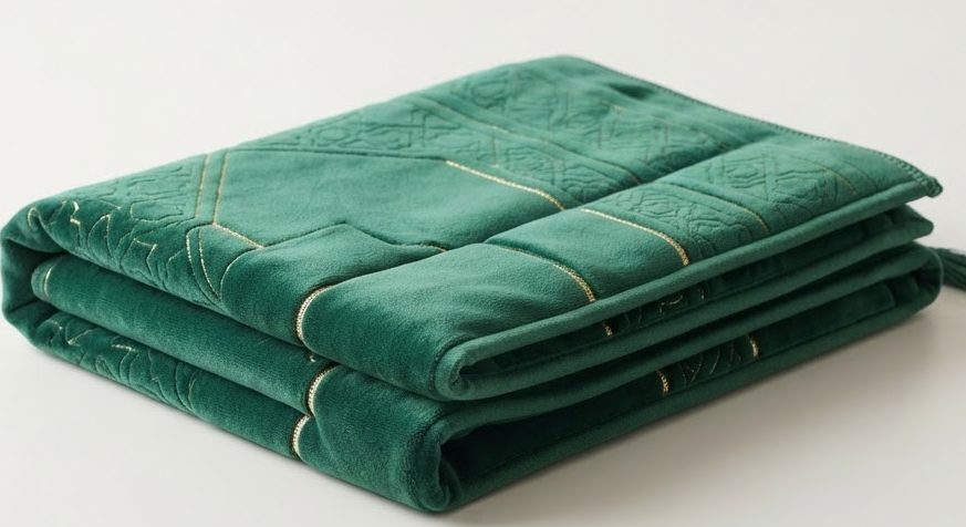 Padded Prayer Mat — Emerald — detail view