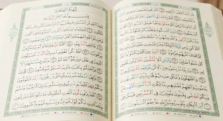 Quran with Colour-Coded Tajweed — detail view
